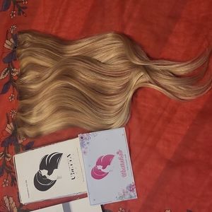 UBETTA Human Hair Extension Blonde Halo 16" #16/22